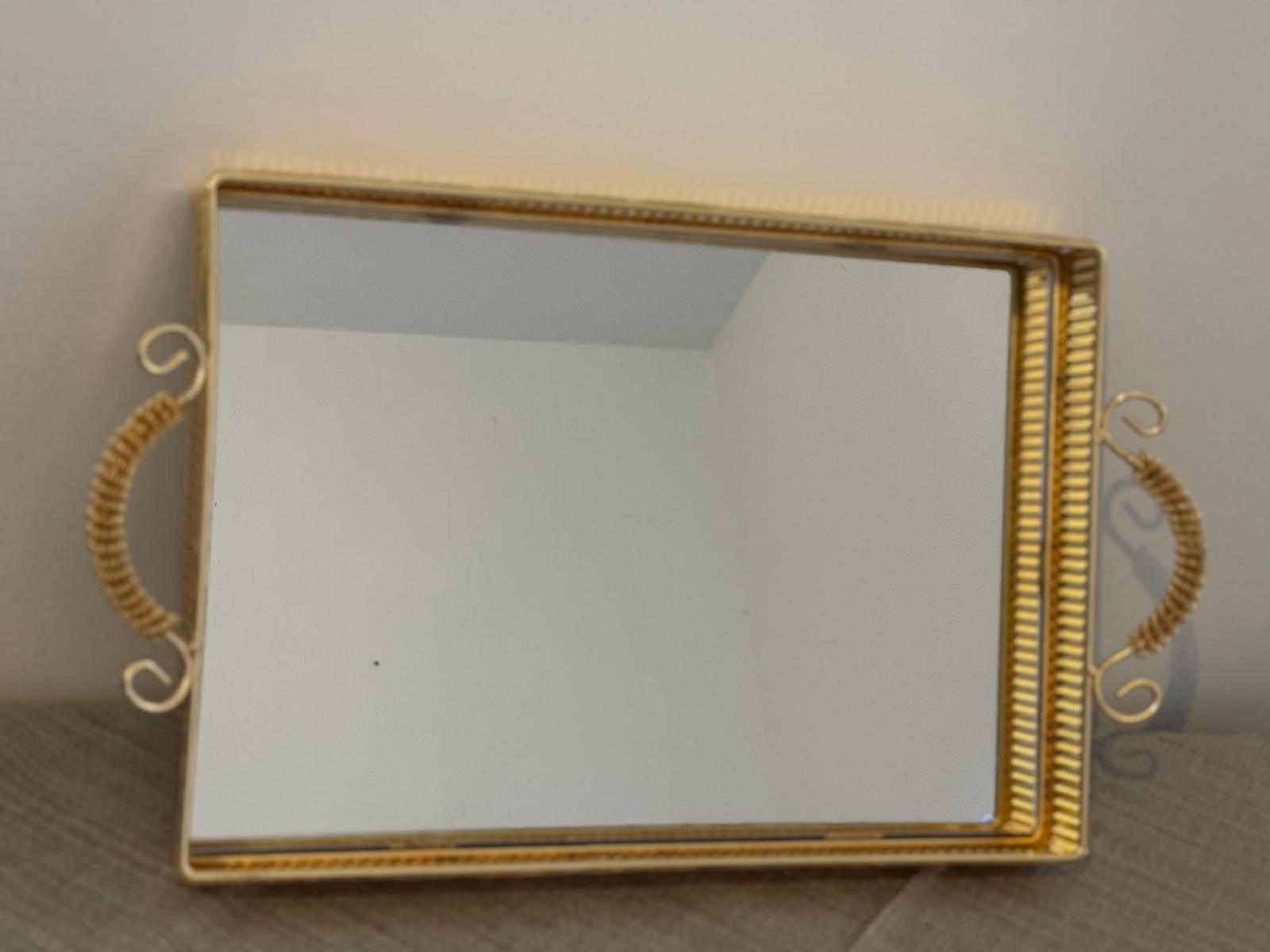 Serviertablett  Gold /Spiegel